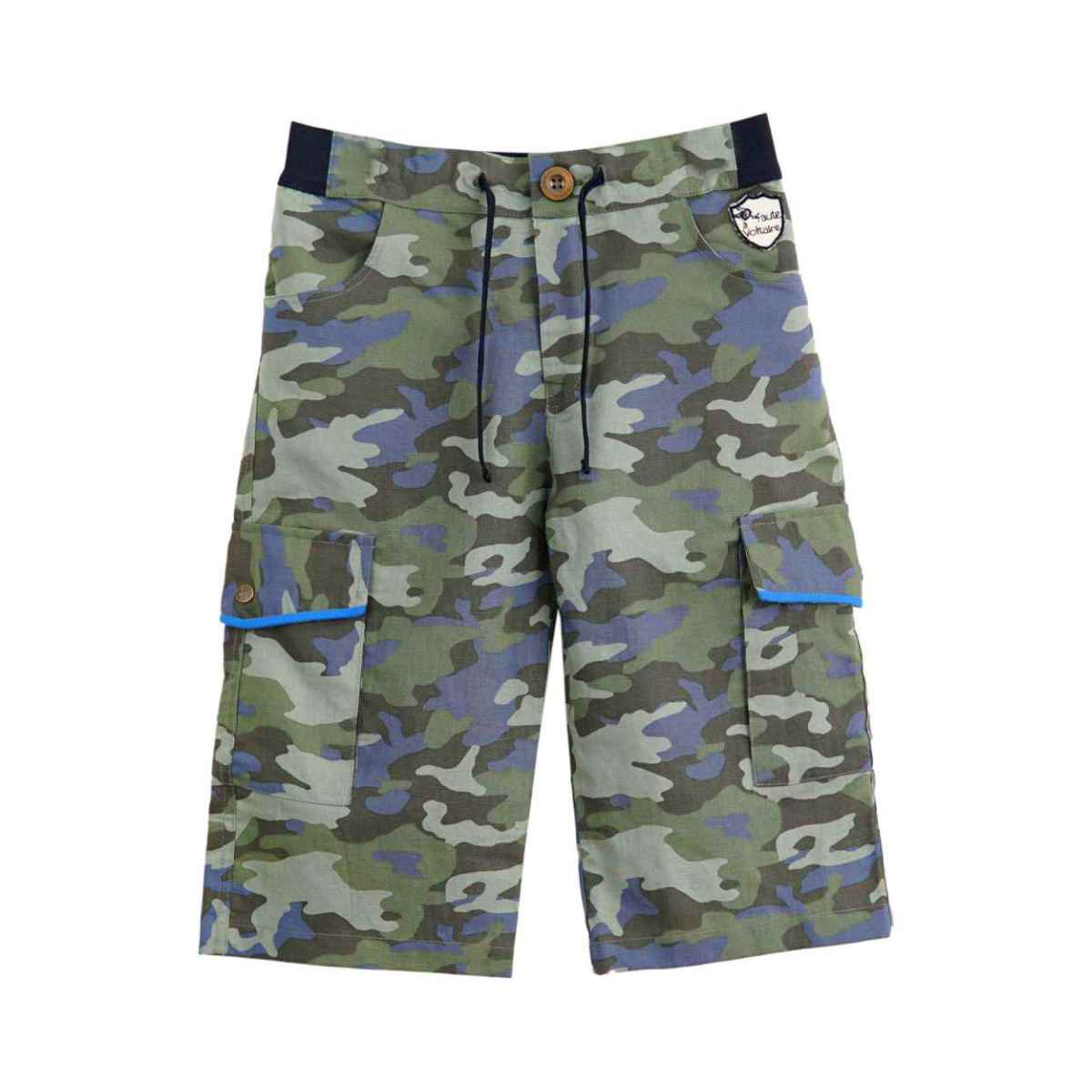 Bermuda Imprimé Camouflage Kaki / Bleu Garçon | ARCACHON