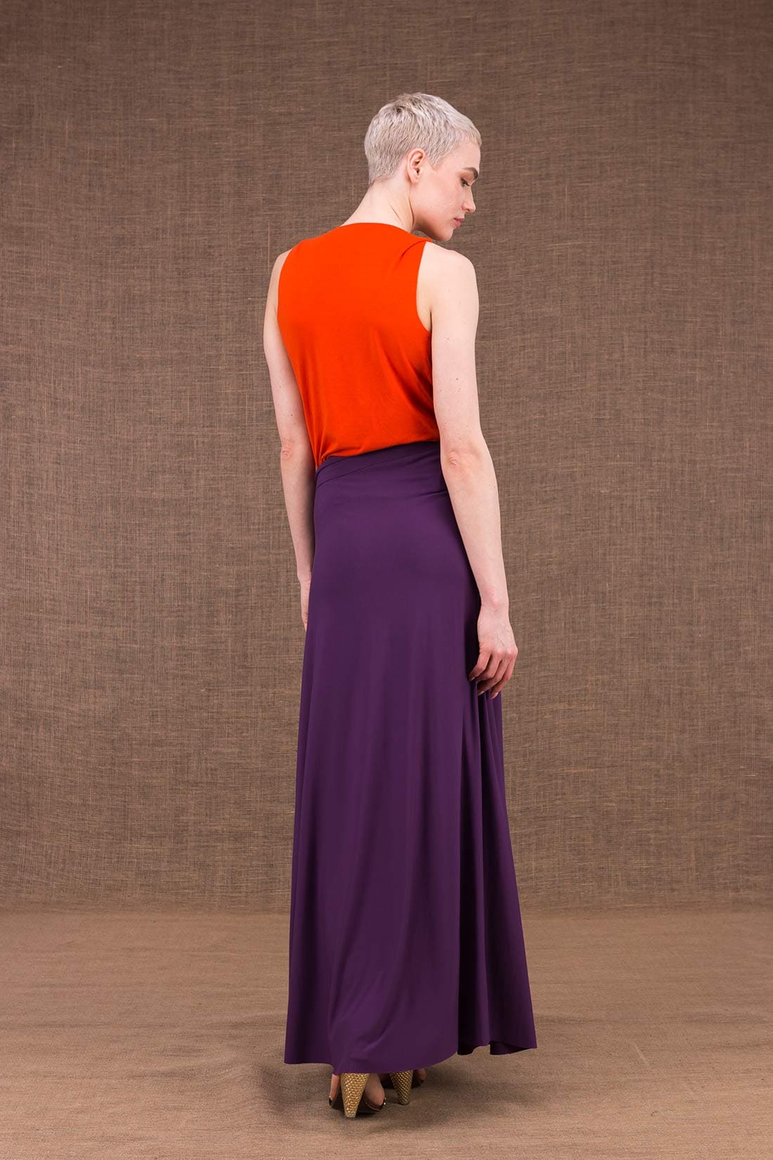 Jupe violette longue en jersey de viscose BLIZZAIR – Image 3