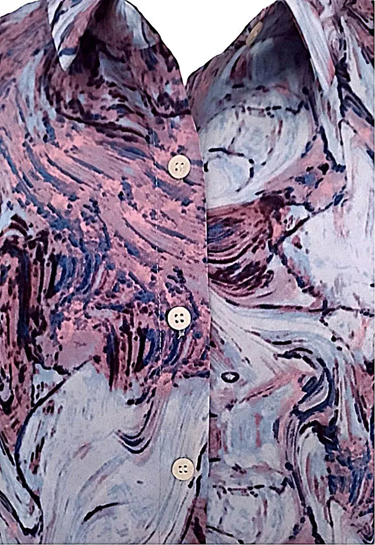 Chemisier Femme Classique Imprimé Abstrait Prune & Bleu – Image 8
