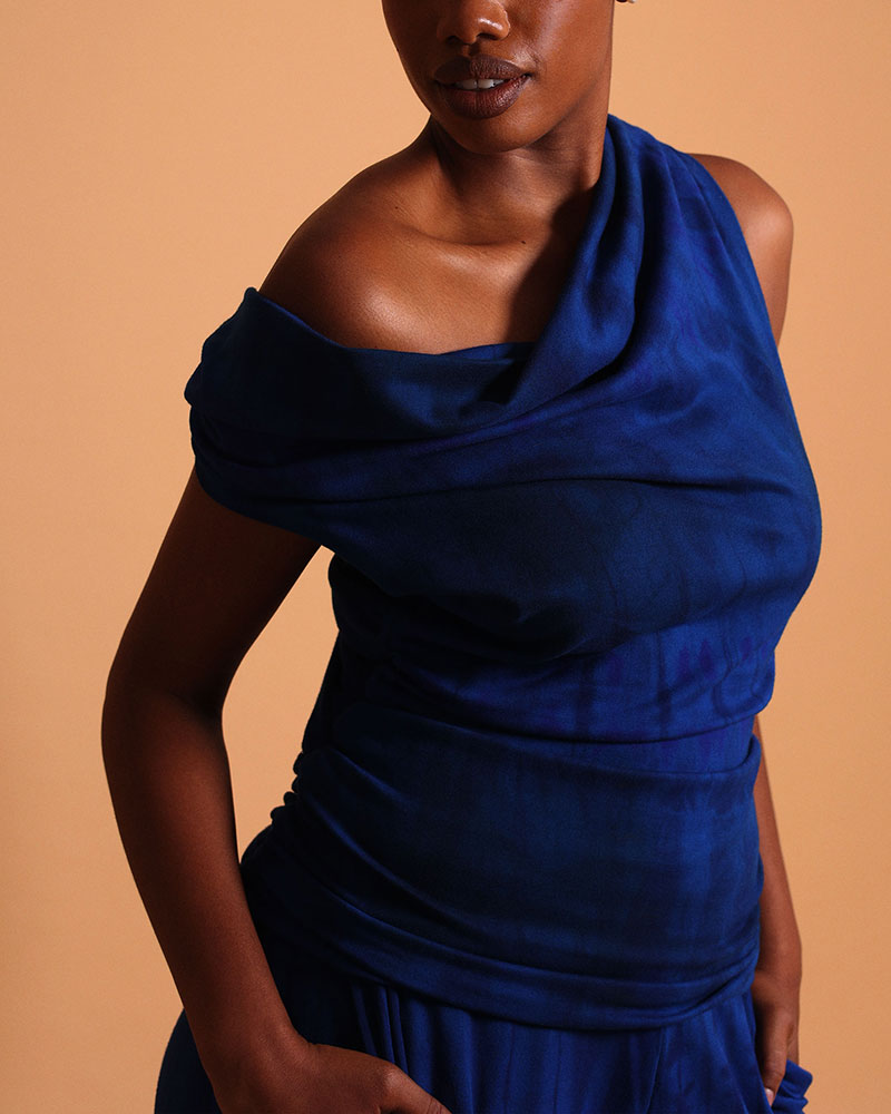 Top bleu décontracté sans manche pour femme – Assume – Image 2