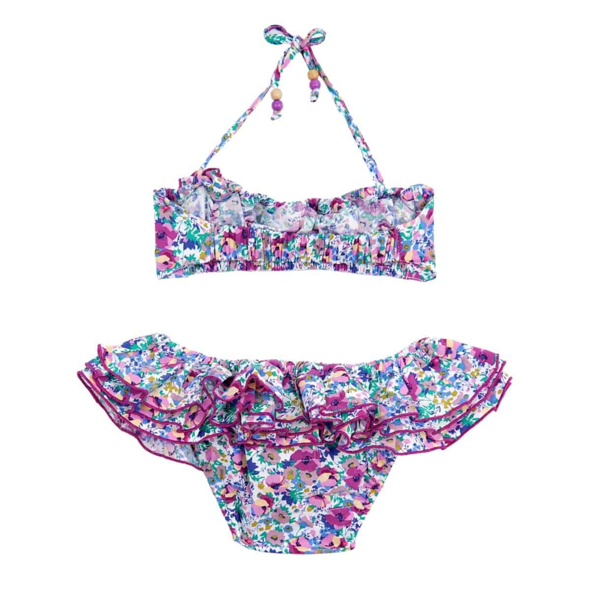 Maillot de Bain 2 Pièces Fille | Fleuri Violet & Bleu | SWAN – Image 5