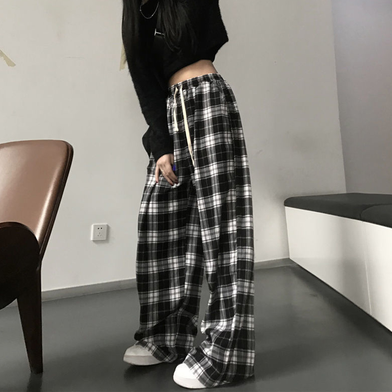 Pantalon Large à Carreaux Écossais Femme – Image 5