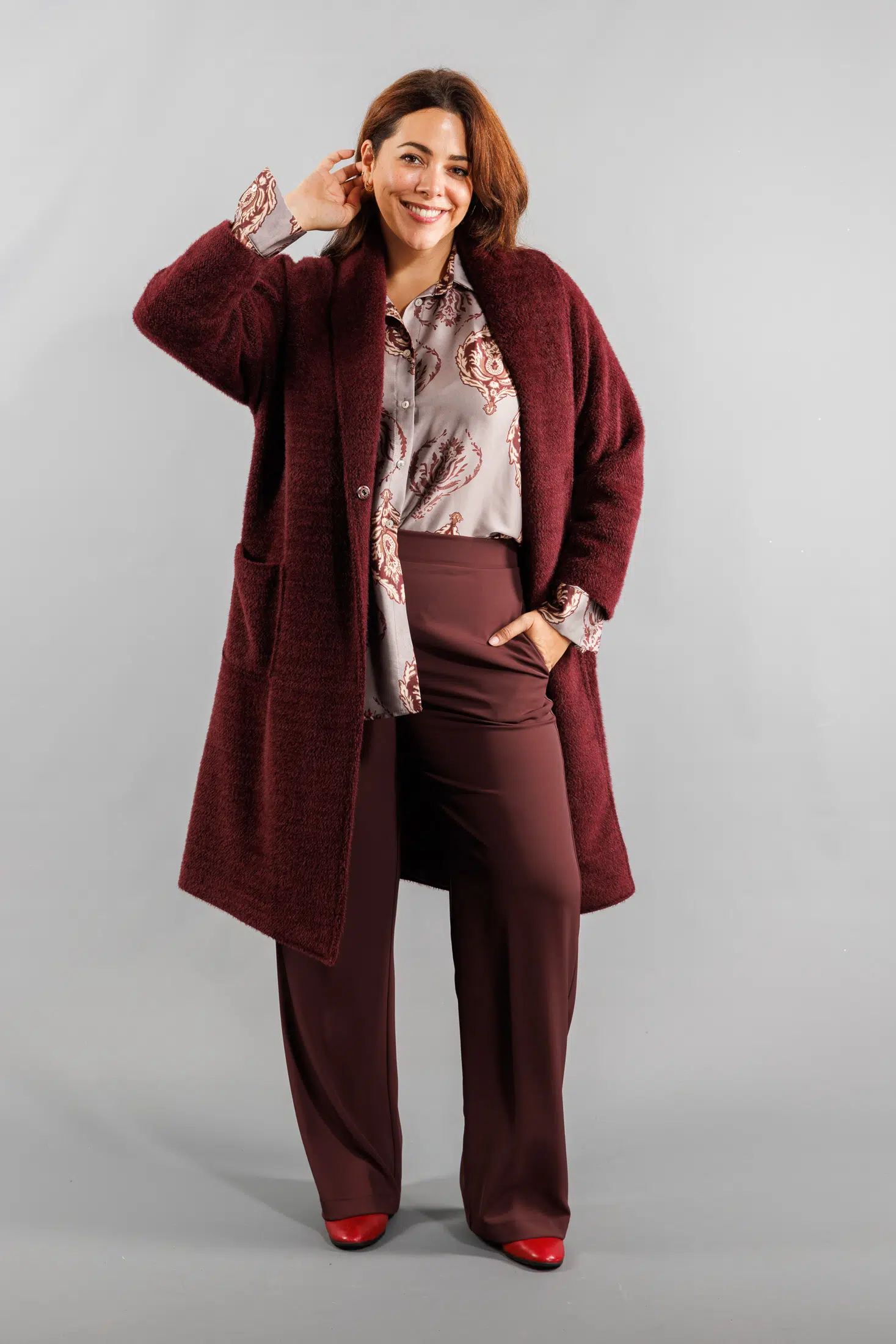 Manteau long en maille Grande taille – Image 2