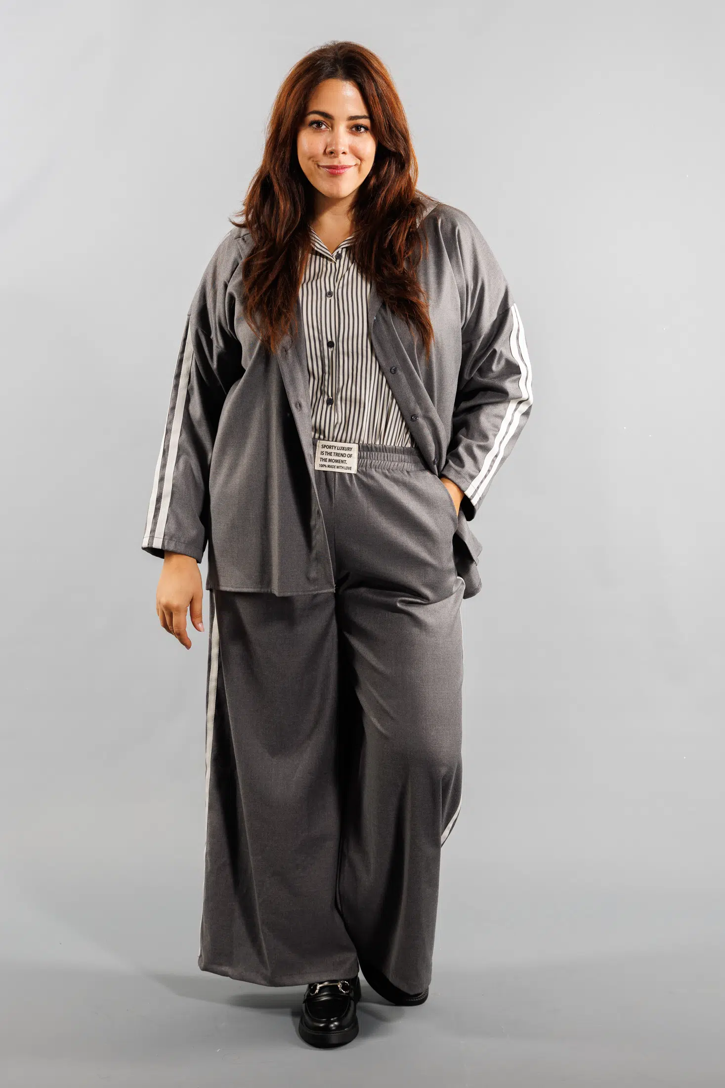 Pantalon palazzo à bandes Grande Taille – Image 4