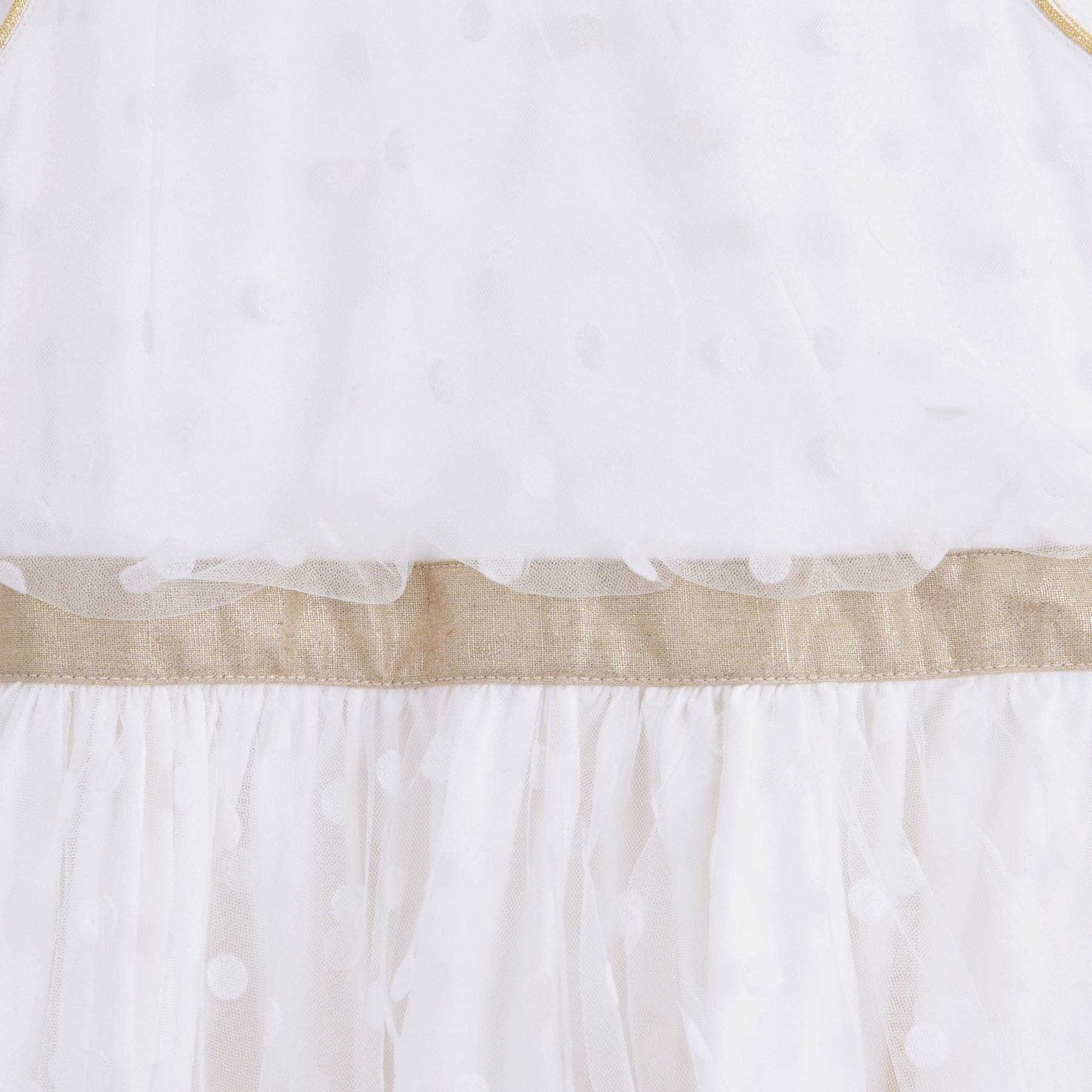 Robe de Cérémonie Fille | Tulle Blanche, Lin Or | HEPBURN – Image 5