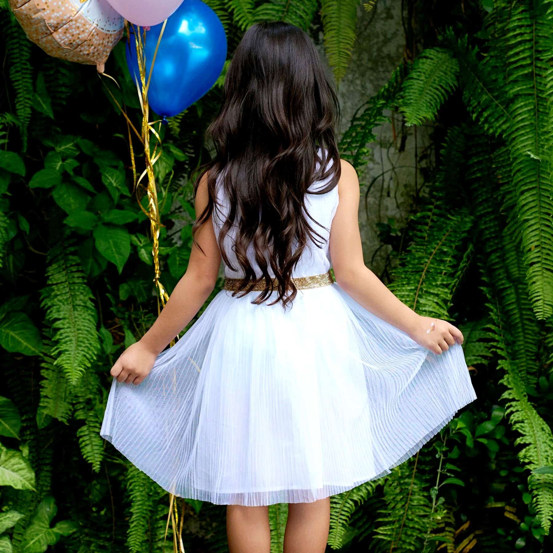 Robe de Cortège Blanche et Or pour Fille | HEPBURN – Image 7