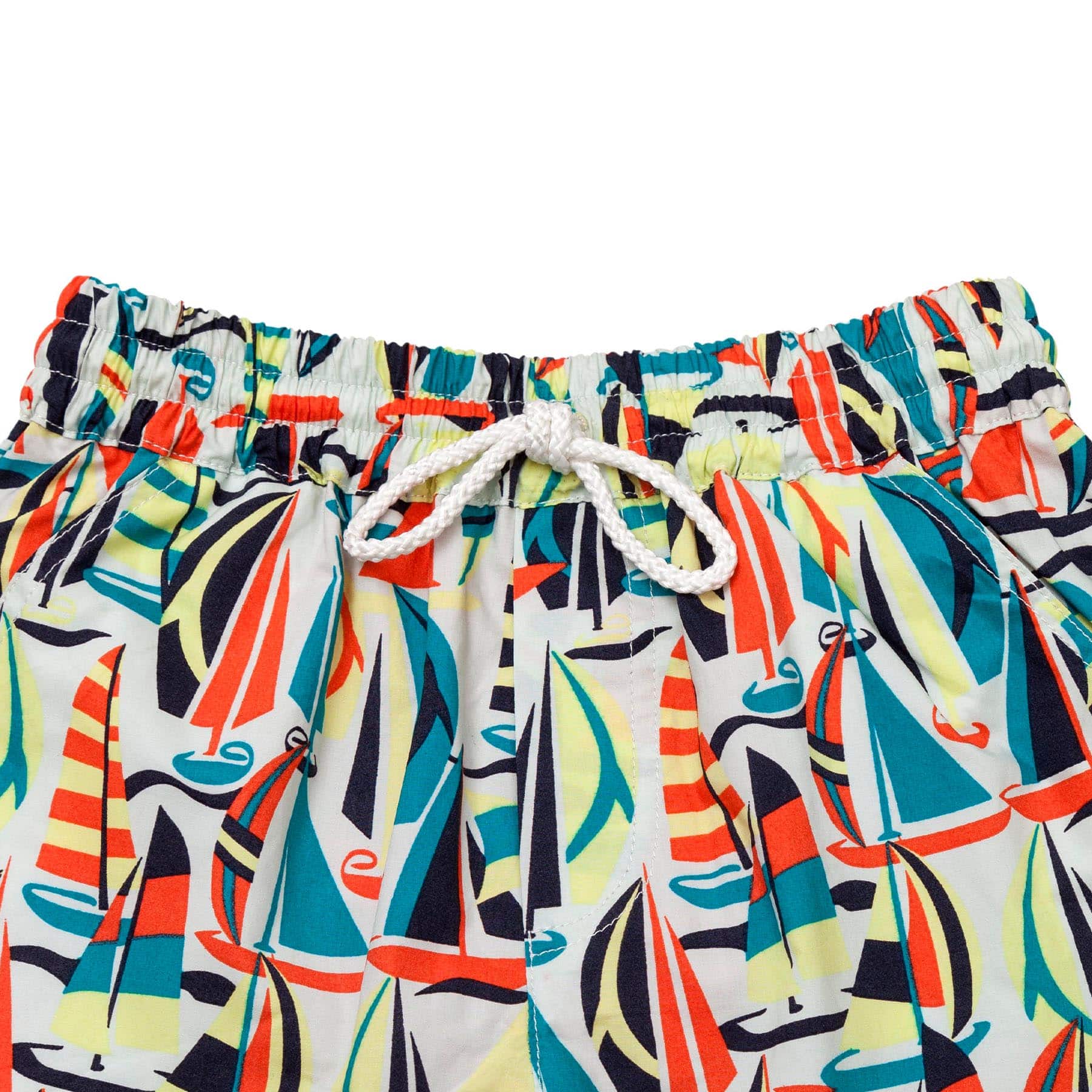 Short de Bain Garçon | Orange Imprimé Voiliers Rétros | SWIMBOY – Image 5