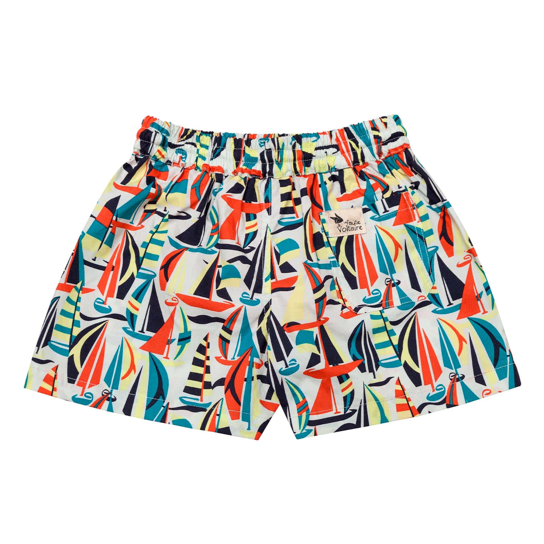 Short de Bain Garçon | Orange Imprimé Voiliers Rétros | SWIMBOY – Image 4