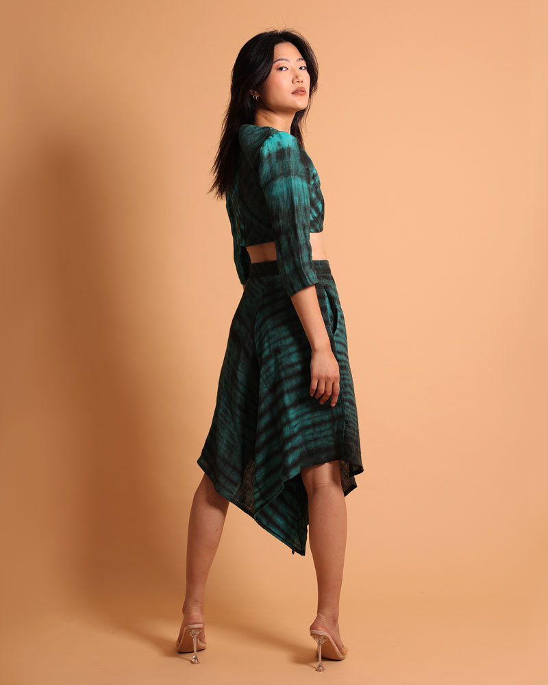 Ensemble tie and dye – crop top et jupe pantalon – Vespa – Image 2