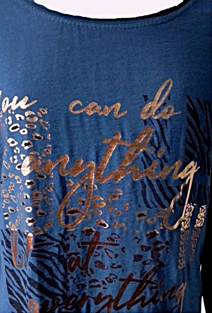 Tee-Shirt bleu dur ample à Manches Longues Femme – Image 5