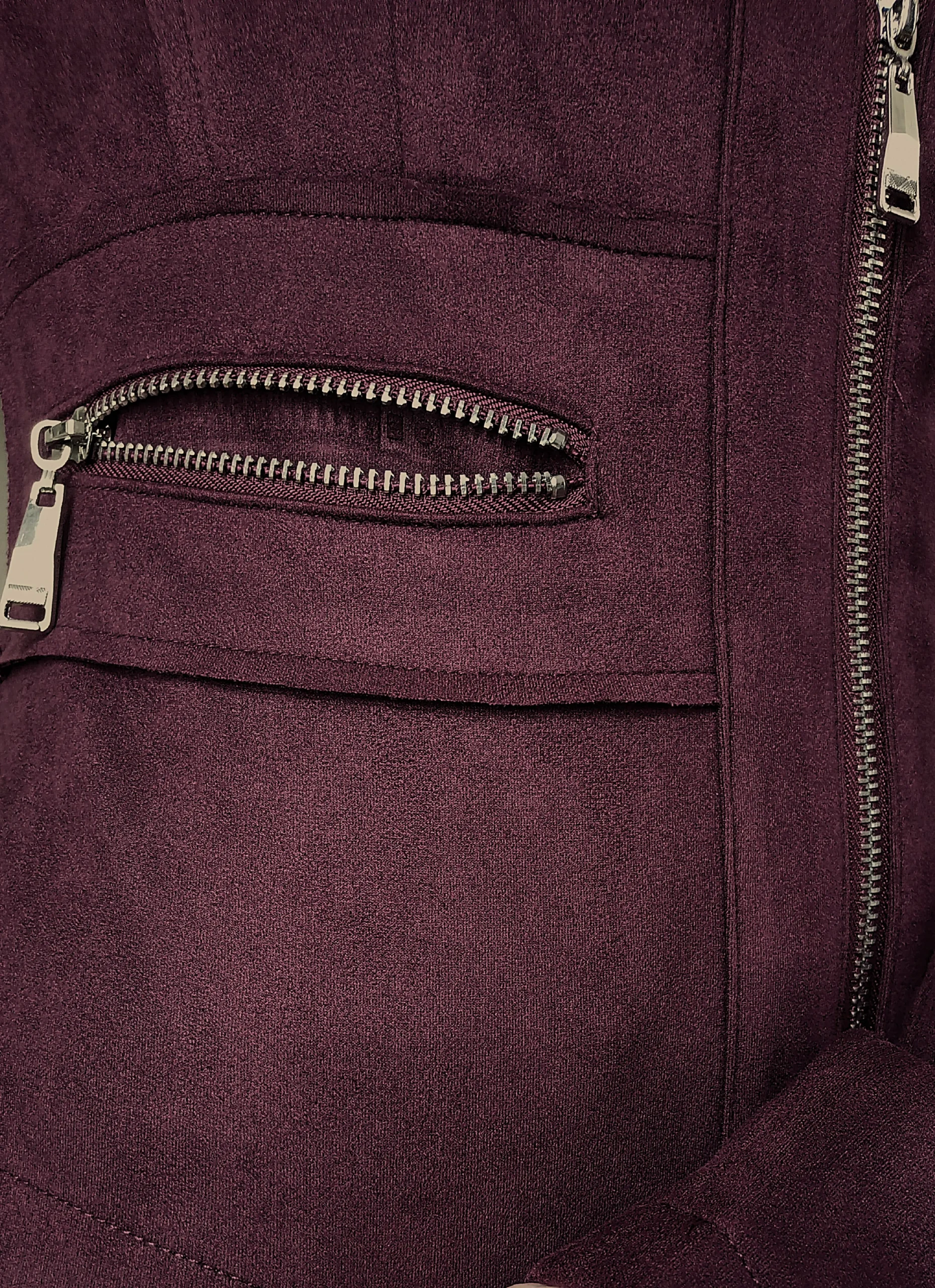 Veste en Suédine Femme Prune – Image 8
