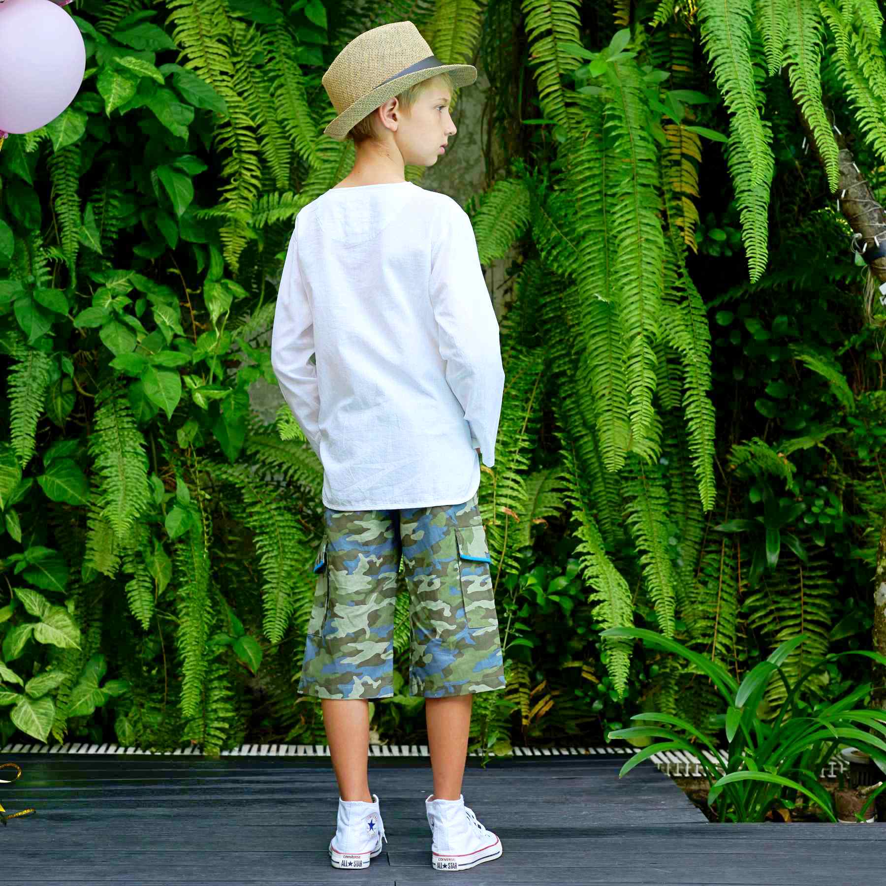 Bermuda Imprimé Camouflage Kaki / Bleu Garçon | ARCACHON – Image 4