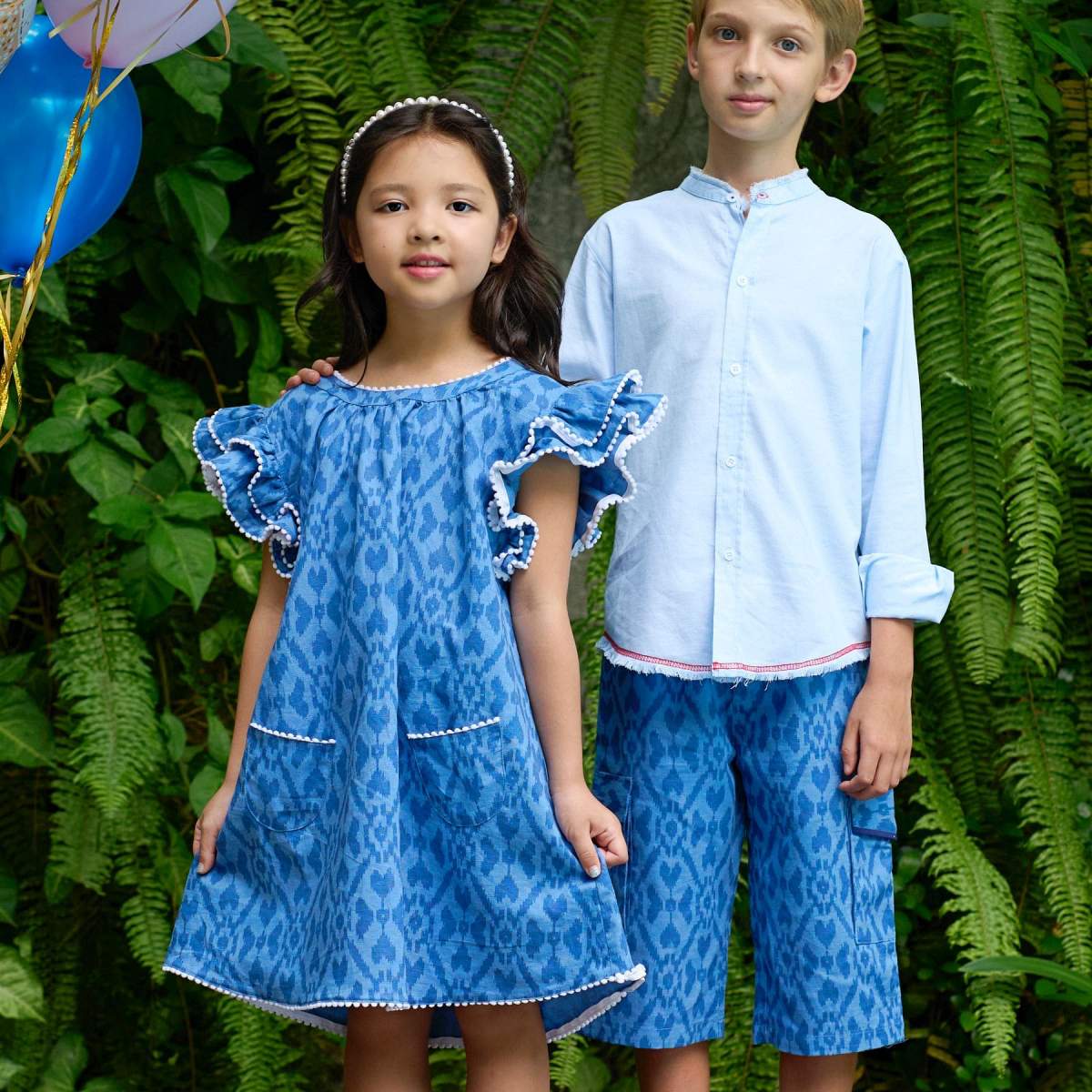 Bermuda Bleu Imprimé Tie and Dye | Poches Cargo | ARCACHON – Image 6