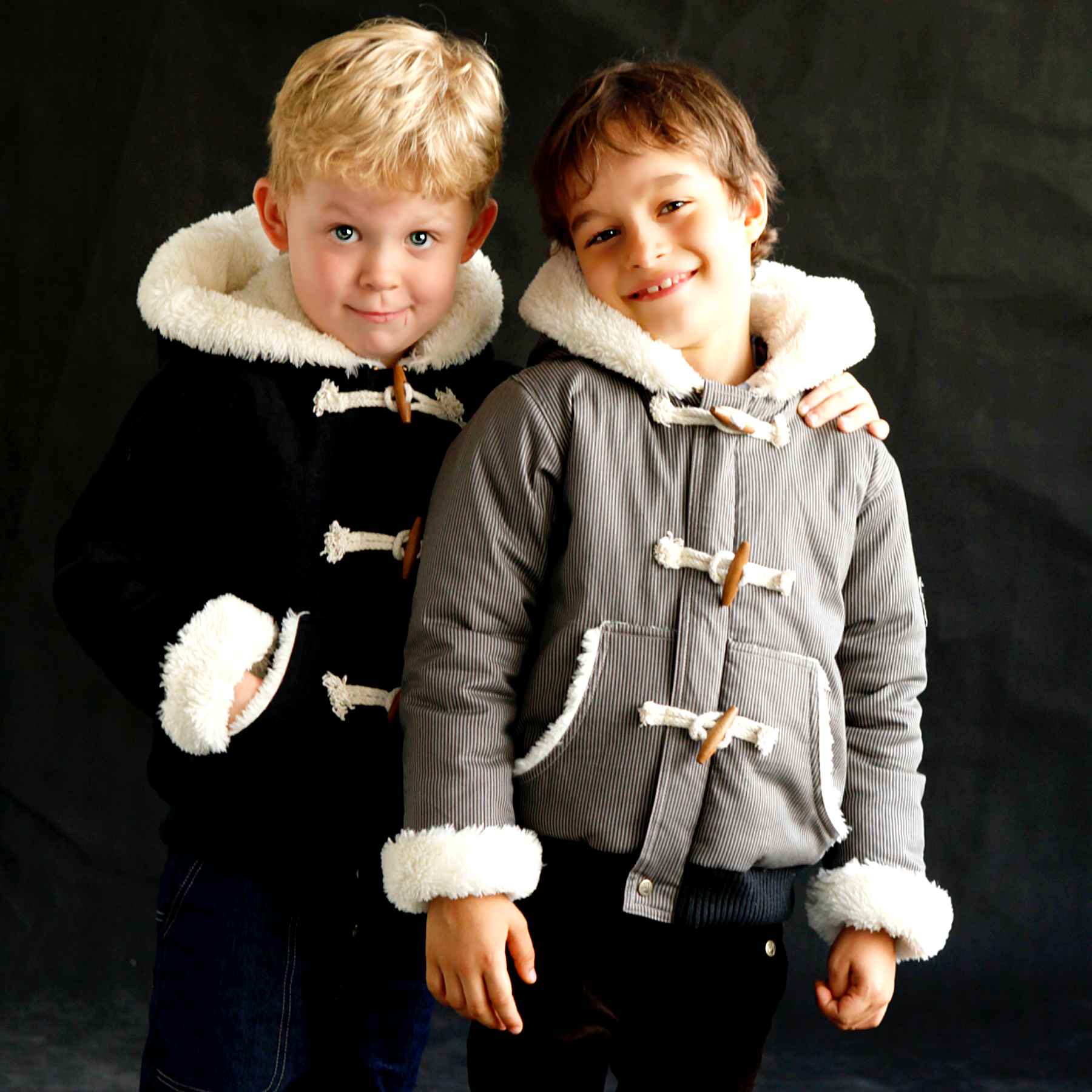 Blouson Gris Garçon | à Capuche | Doublure Imitation Mouton | JUDE – Image 2