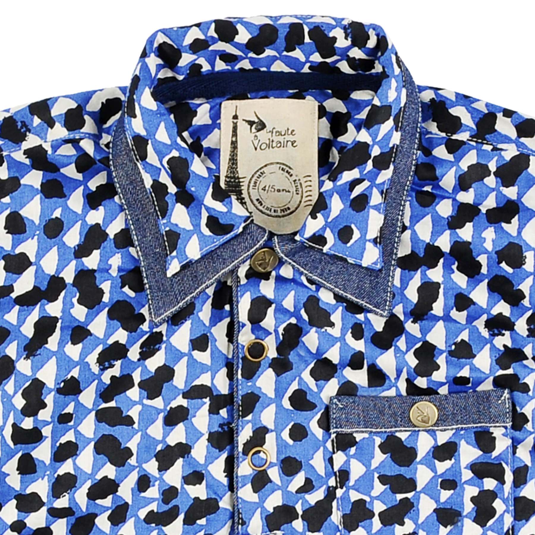 Chemise Popeline Bleue Garçon | à Manches Longues | CASPAR – Image 2
