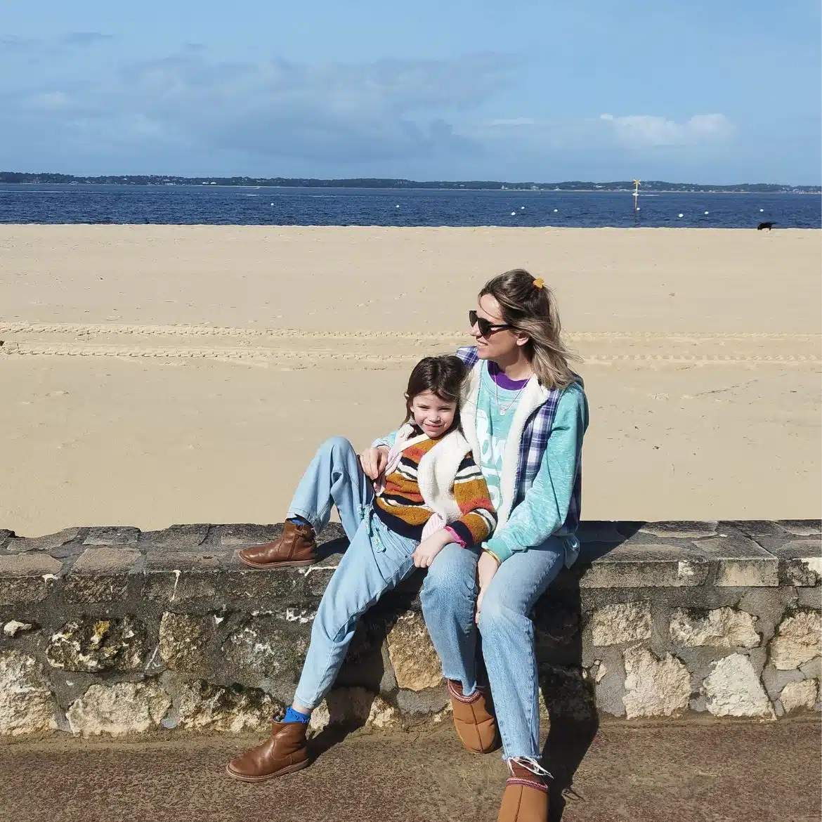 Gilet de berger carreaux violet enfant – Image 2