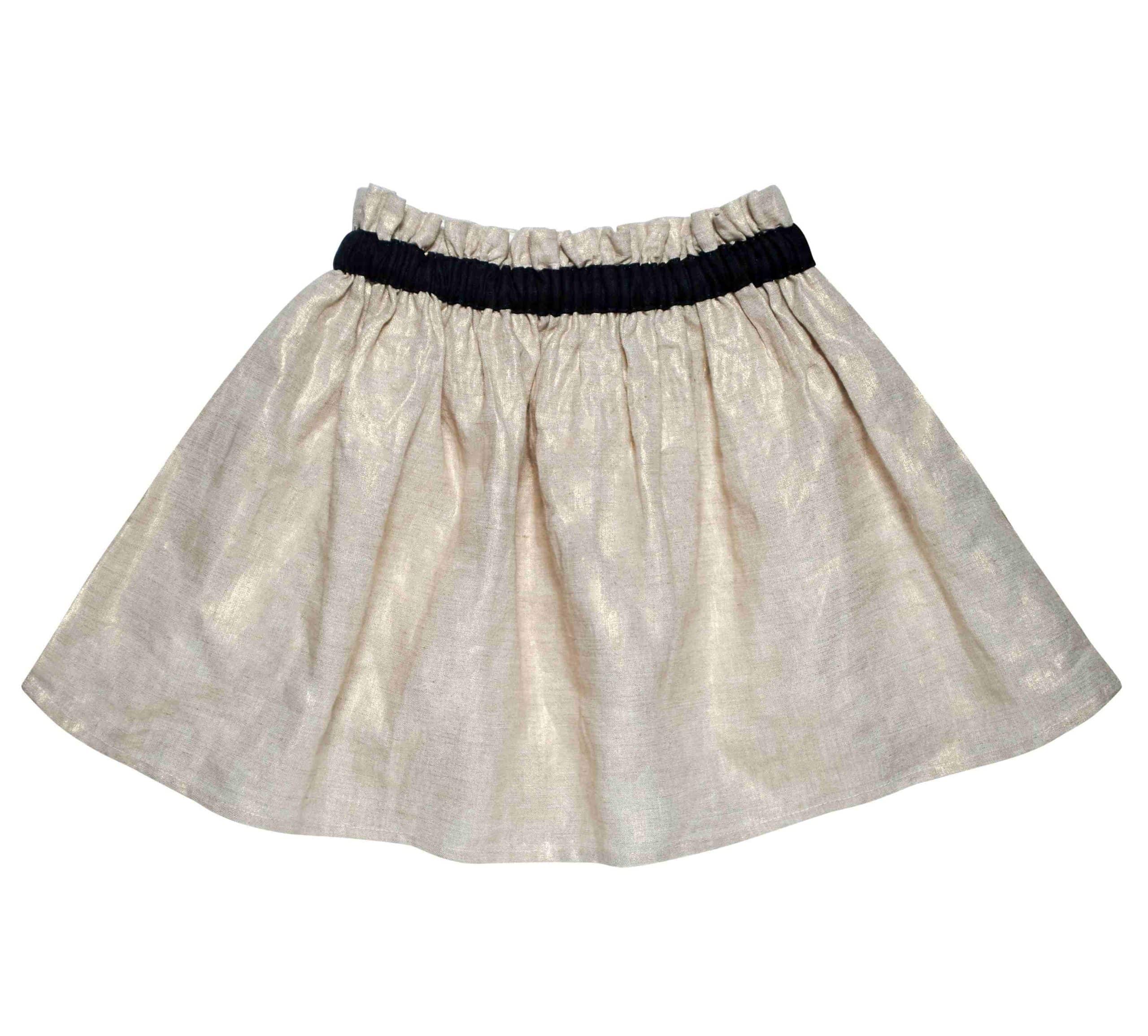 Jupe de Cérémonie Fille | Lin Beige Irisé Doré | ANGEL – Image 3
