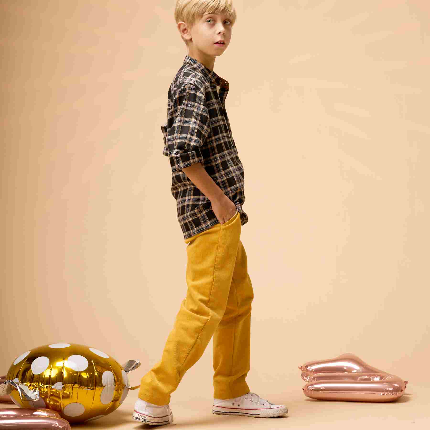 Pantalon Hiver Garçon | Velours Jaune | SAINCLAIR – Image 2