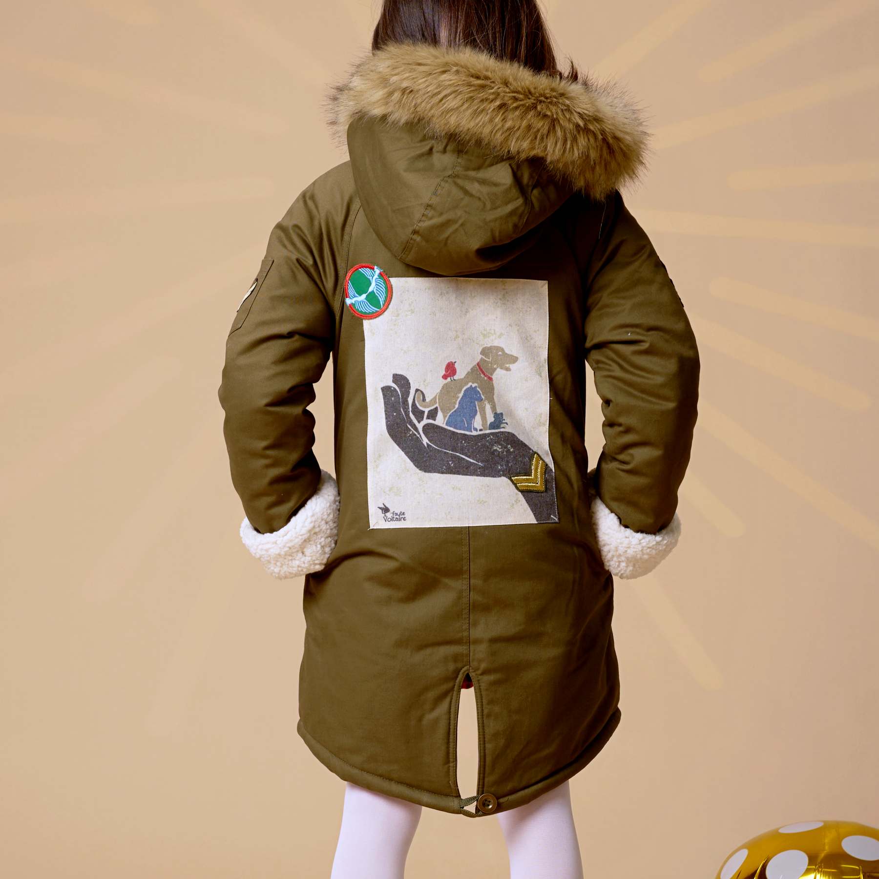 Parka Tendance Kaki Enfant | Fille et Garçon | ROCK & PEACE