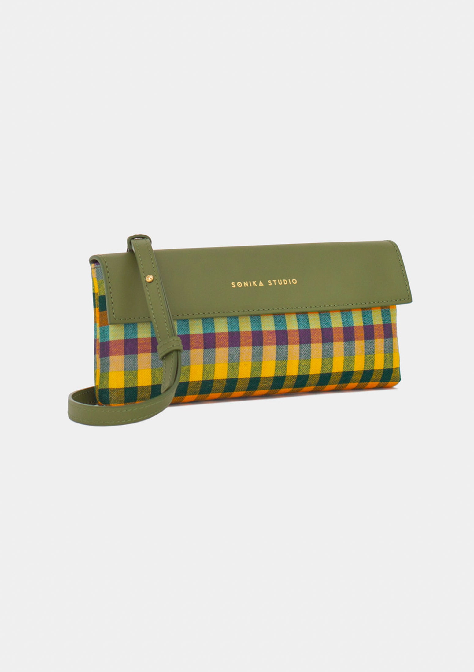 Pochette en cuir et Krama – Sokhaya Autumn Leaves – Image 3