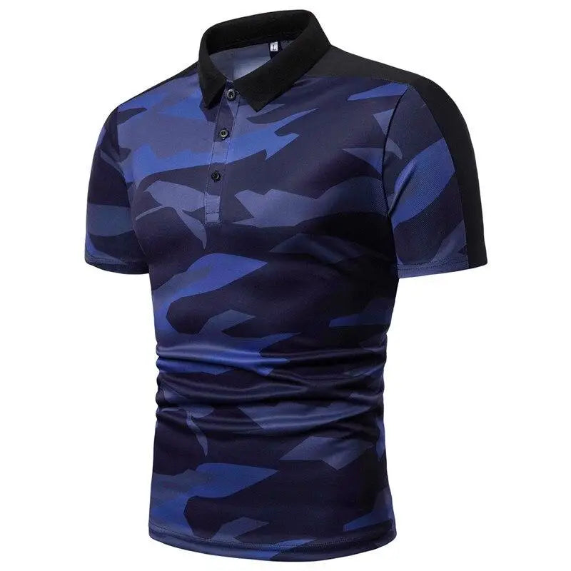 Polo Bleu Camouflage Militaire – Image 2
