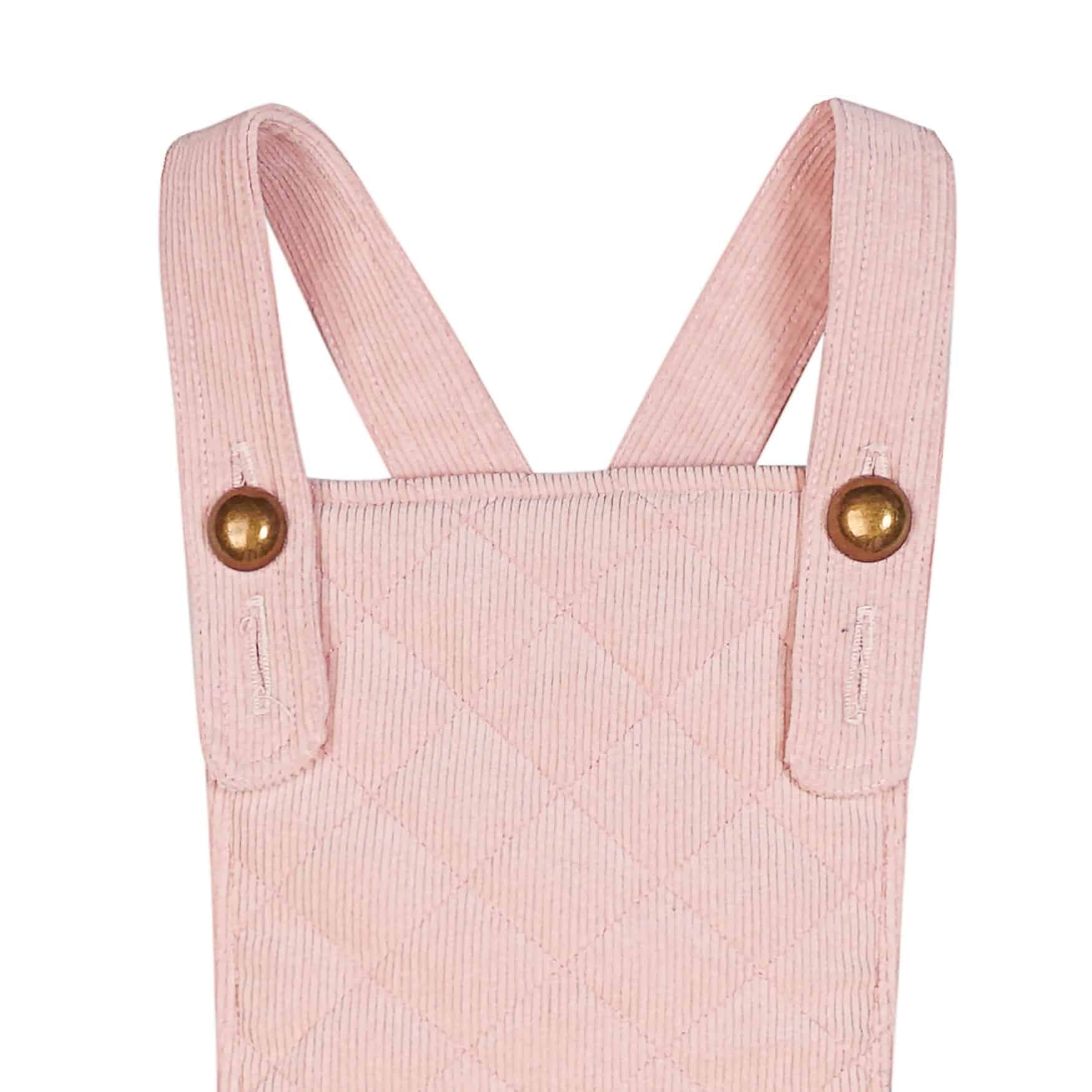 Robe Salopette Hiver Fille | Velours Rose Pastel | ÉCOLIÈRE – Image 2