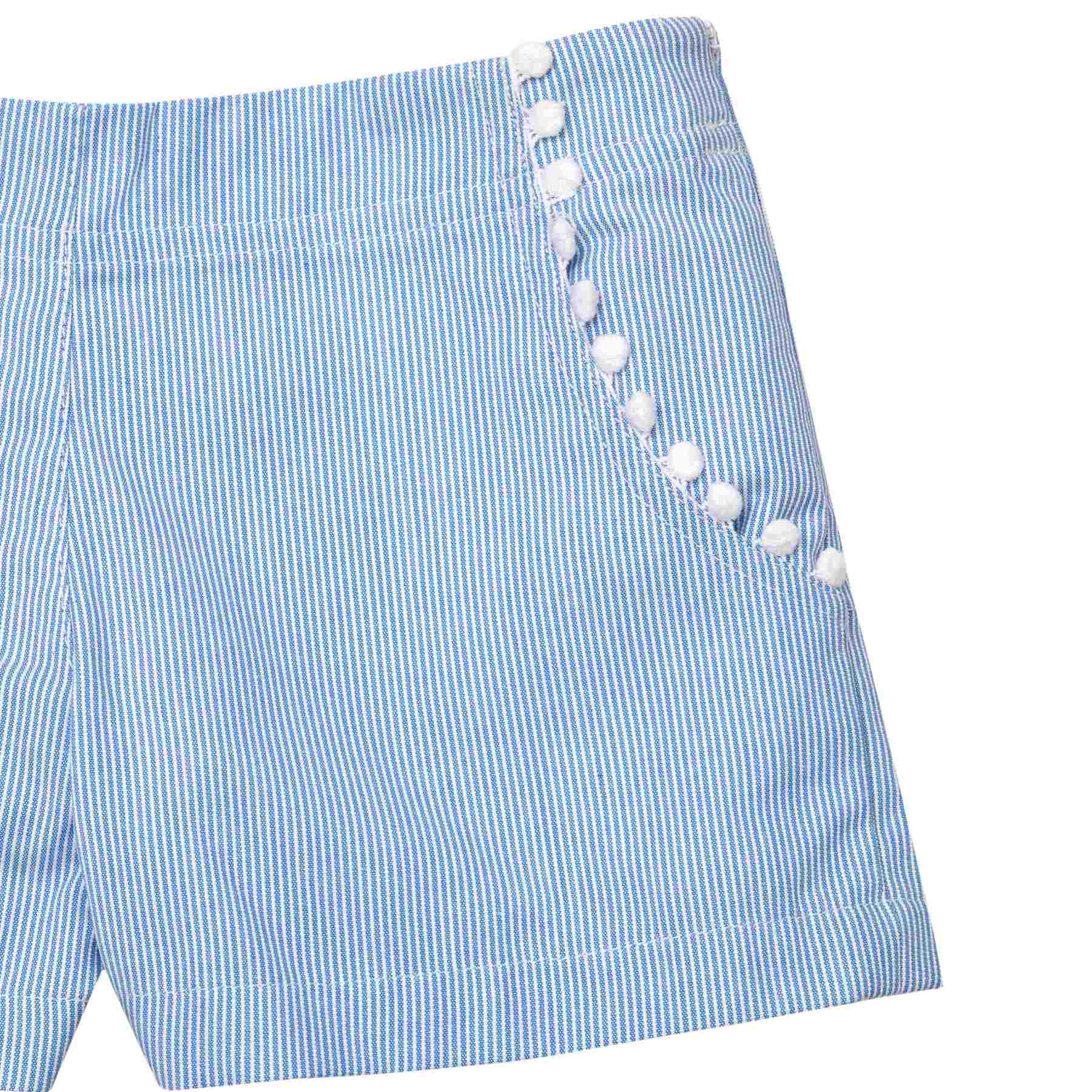 Short Été Fille | Rayures Bleues et Blanches | ANGIE – Image 2