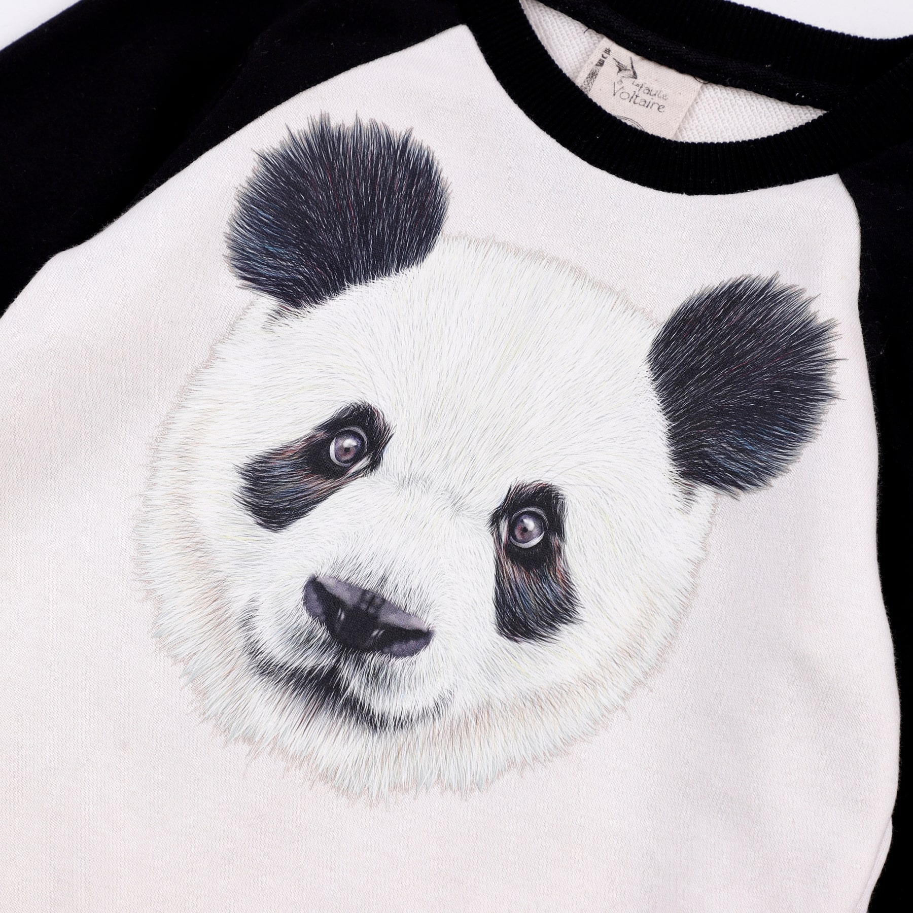 Sweat-Shirt Fille | Beige et Noir | PANDA – Image 4