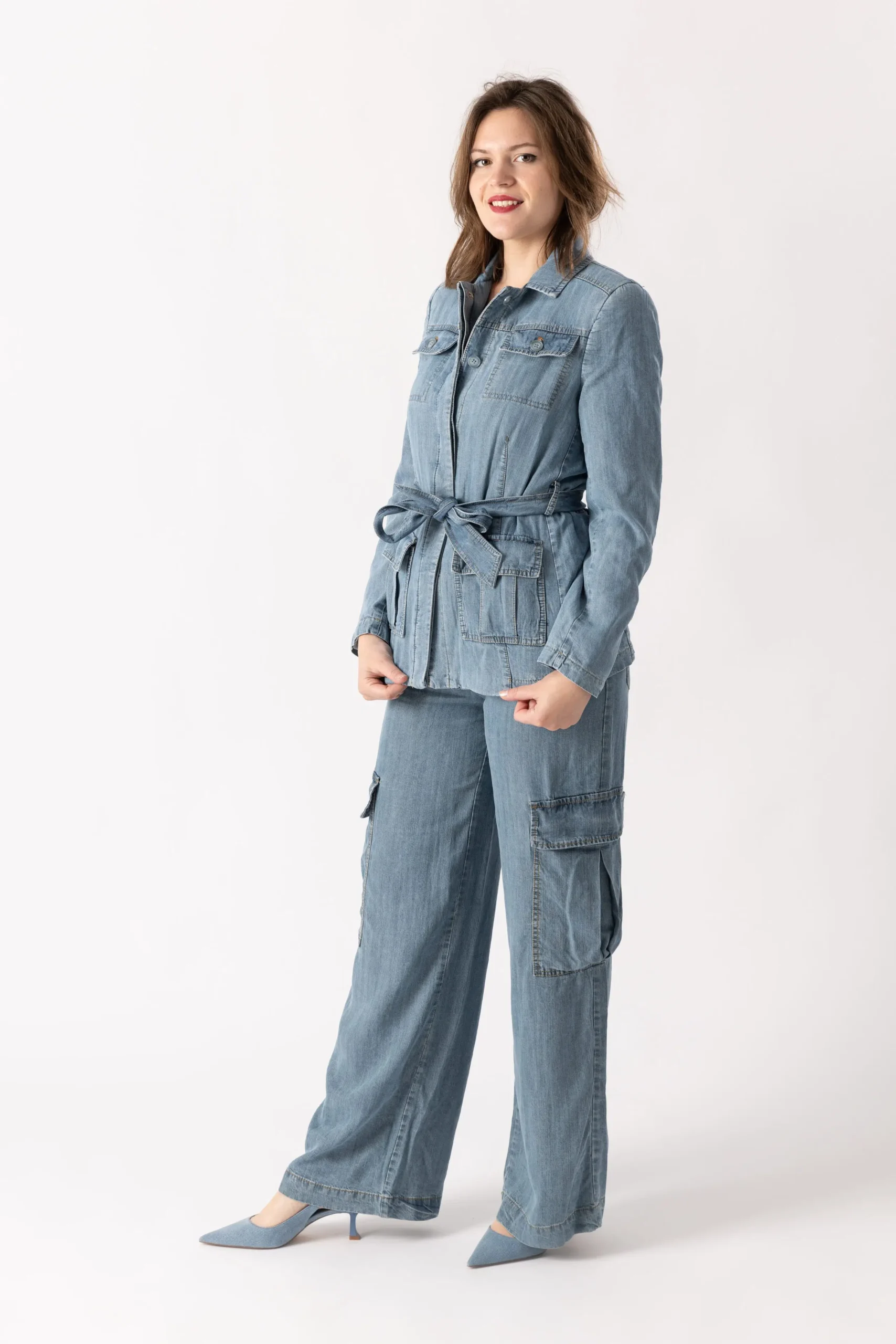 Veste à poches avec ceinture – Image 2
